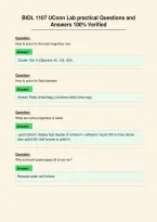 BIOL 1107 UConn Lab practical Questions and&NewLine;Answers 100&percnt; Verified