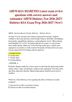 ABFM KSA DIABETES Latest exam review questions with correct answers and rationales&sol; ABFM Diabetes Test 2026-2027&sol; Diabetes KSA Exam Prep 2026-2027 &lpar;New&excl;&rpar; 