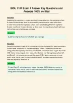 BIOL 1107 Exam 4 Answer Key Questions and&NewLine;Answers 100&percnt; Verified