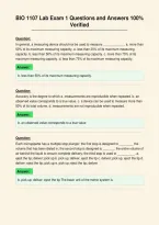 BIO 1107 Lab Exam 1 Questions and Answers 100&percnt;&NewLine;Verified