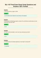Bio 1107 Final Exam Study Guide Questions and&NewLine;Answers 100&percnt; Verified