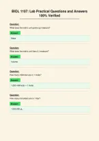 BIOL 1107&colon; Lab Practical Questions and Answers&NewLine;100&percnt; Verified