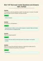 Biol 1107 final exam review Questions and Answers&NewLine;100&percnt; Verified