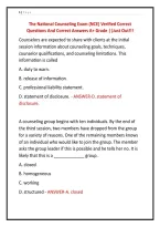 The National Counseling Exam &lpar;NCE&rpar; Verified Correct &NewLine;Questions And Correct Answers A&plus; Grade &vert;&vert;Just Out&excl;&excl;&excl;