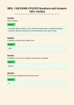 BIOL 1108 EXAM 4 PUCKO Questions and Answers&NewLine;100&percnt; Verified