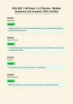KSU BIO 1108 Exam 1 & 2 Review - McNeal&NewLine;Questions and Answers 100&percnt; Verified