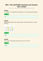 BIOL 1108 LAB EXAM 3 Questions and Answers&NewLine;100&percnt; Verified