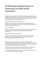 ATI RN Evidence-Based Practice in Community and Public Health Assessment Questions with Verified Answers&NewLine;