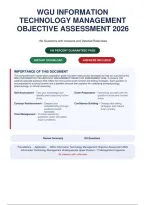 WGU Information Technology Management Objective Assessment 2026 &vert; 150 Questions with Answers and Detailed Rationales  & Why the Other Answers Are Wrong & References &NewLine;