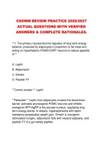 CSOWM REVIEW PRACTICE 2026&sol;2027 &NewLine;ACTUAL QUESTIONS WITH VERIFIED &NewLine;ANSWERS & COMPLETE RATIONALES&period;