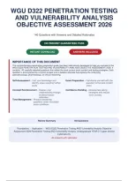 WGU D322 Penetration Testing and Vulnerability Analysis Objective Assessment 2026 &vert; 140 Questions with Answers and Detailed Rationales   & Why the Other Answers Are Wrong & References &NewLine;