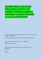 NSG5003 WEEK 2 EXAM 2027 &NewLine;WITH 200 QUESTIONS AND &NewLine;EXPERT-VERIFIED CORRECT &NewLine;ANSWERS &vert; ALREADY GRADED &NewLine;A&plus; &vert; GUARANTEED PASS