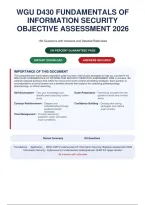 WGU D430 Fundamentals of Information Security Objective Assessment 2026 &vert; 150 Questions with Answers and Detailed Rationales  & Why the Other Answers Are Wrong & References  &vert; A&plus; Guide&NewLine;