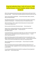 Financial Institutions Exam 3 with all Correct & 100&percnt; Verified Answers &vert;Actual Complete Update &vert;Already Graded A&plus;