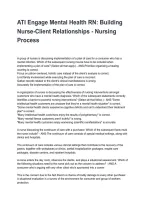 ATI Engage Mental Health RN&colon; Building Nurse-Client Relationships - Nursing Process Questions with Verified Answers&NewLine;