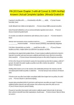 FIN 201 Exam Chapter 3 with all Correct & 100&percnt; Verified Answers &vert;Actual Complete Update &vert;Already Graded A&plus;