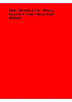 BMAL 590 Write & Cite &ndash; Writing&comma; Research & Citation Study Guide 2026&lowbar;2027 &vert; Academic Writing&comma; Research Skills & Citation Review