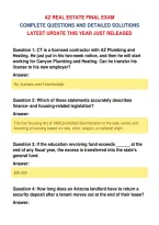 AZ REAL ESTATE FINAL EXAM&NewLine;COMPLETE QUESTIONS AND DETAILED SOLUTIONS&NewLine;LATEST UPDATE THIS YEAR JUST RELEASED