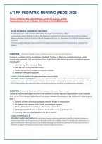 ATI RN Pediatric Nursing Peds 2026 Proctored Exam Assessment &vert; NGN Included with 70 Screenshots Questions and Answers &vert; Level 3 Pass