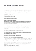 RN Mental Health ATI Practice Questions with Verified Answers&NewLine;