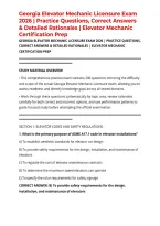 Georgia Elevator Mechanic Licensure Exam 2026 &vert; Practice Questions&comma; Correct Answers & Detailed Rationales &vert; Elevator Mechanic Certification Prep