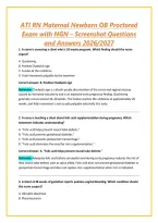 ATI RN Maternal Newborn OB Proctored Exam with NGN &ndash; Screenshot Questions and Answers 2026&sol;2027