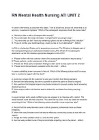 RN Mental Health Nursing ATI UNIT 2 Questions with Verified Answers&NewLine;