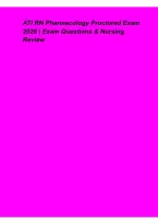 ATI RN Pharmacology Proctored Exam 2026 &ndash; Practice Questions & Nursing Review &vert; Medication Classes&comma; Safety&comma; Adverse Effects & Exam Preparation