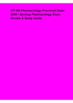 ATI RN Pharmacology Proctored Exam 2026 &ndash; Nursing Pharmacology Exam Review & Study Guide &vert; Medication Classes&comma; Safety&comma; Adverse Effects & Key Concepts