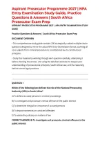 Aspirant Prosecutor Programme 2027 &vert; NPA Entry Examination Study Guide&comma; Practice Questions & Answers &vert; South Africa Prosecutor Exam Prep