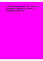 ATI RN Comprehensive Exit Exam 2026 &ndash; Updated Practice Questions & Answers &vert; Nursing Exam Review&comma; Clinical Judgment&comma; Key Concepts & Study Guide