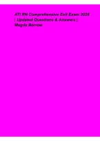 ATI RN Comprehensive Exit Exam 2026 &ndash; Updated Practice Questions & Answers &vert; Magda Borrow Nursing Review&comma; Key Concepts & Exam Preparation