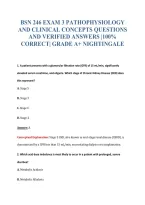 BSN 246 EXAM 3 PATHOPHYSIOLOGY&NewLine;AND CLINICAL CONCEPTS QUESTIONS&NewLine;AND VERIFIED ANSWERS &vert;100&percnt;&NewLine;CORRECT&vert; GRADE A&plus; NIGHTINGALE