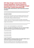 NYC Sign Hanger License Exam 2026 &vert; Practice Questions&comma; Correct Answers & Detailed Rationales &vert; NYC DOB Sign Hanger Exam Prep &vert; Instant Download PDF