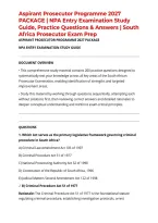 Aspirant Prosecutor Programme 2027 PACKAGE &vert; NPA Entry Examination Study Guide&comma; Practice Questions & Answers &vert; South Africa Prosecutor Exam Prep