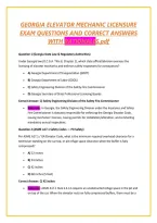 GEORGIA ELEVATOR MECHANIC LICENSURE EXAM QUESTIONS AND CORRECT ANSWERS WITH RATIONALES&period;pdf