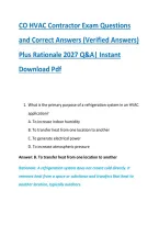 CO HVAC Contractor Exam Questions &NewLine;and Correct Answers &lpar;Verified Answers&rpar; &NewLine;Plus Rationale 2027 Q&A&vert; Instant &NewLine;Download Pdf
