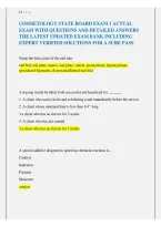 Cosmetology State Board Exam 1 Practice Questions & Answers