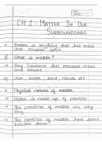 Class 9 Science Chapter 1 Matter in our Surroundings - Handwritten Notes - Summary - CBSE NCERT 2026