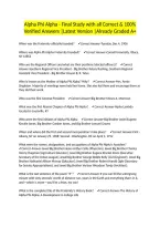 Alpha Phi Alpha - Final Study with all Correct & 100&percnt; Verified Answers &vert;Latest Version &vert;Already Graded A&plus;