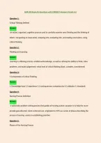 NUR 200 Exam &num;1 Questions with CORRECT Answers &lpar;Grade A&plus;&rpar;