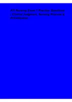 ATI Nursing Exam 1 Practice Questions &ndash; Clinical Judgment&comma; Nursing Process & Prioritization &vert; Nursing Study Guide&comma; Patient Safety & Exam Review