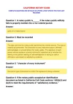 CALIFORNIA NOTARY EXAM&NewLine;COMPLETE QUESTIONS AND DETAILED SOLUTIONS LATEST UPDATE THIS YEAR JUST&NewLine;RELEASED