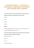 MATH 225N WEEK 1 - STATISTICAL&NewLine;REASONING ASSESSMENT QUESTIONS&NewLine;AND ANSWERS 100&percnt; VERIFIED