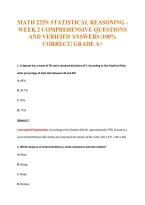 MATH 225N STATISTICAL REASONING -&NewLine;WEEK 2 COMPREHENSIVE QUESTIONS&NewLine;AND VERIFIED ANSWERS &vert;100&percnt;&NewLine;CORRECT&vert; GRADE A&plus;