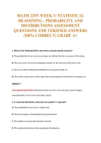 MATH 225N WEEK 3&colon; STATISTICAL&NewLine;REASONING - PROBABILITY AND&NewLine;DISTRIBUTIONS ASSESSMENT&NewLine;QUESTIONS AND VERIFIED ANSWERS&NewLine;&vert;100&percnt; CORRECT&vert; GRADE A&plus;