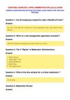 CERTIFIED ASSISTED LIVING ADMINISTRATOR &lpar;CALA&rpar; EXAM&NewLine;COMPLETE QUESTIONS AND DETAILED SOLUTIONS LATEST UPDATE THIS YEAR JUST&NewLine;RELEASED