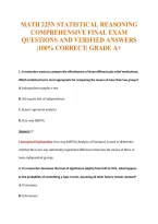 MATH 225N STATISTICAL REASONING&NewLine;COMPREHENSIVE FINAL EXAM&NewLine;QUESTIONS AND VERIFIED ANSWERS&NewLine;&vert;100&percnt; CORRECT&vert; GRADE A&plus;