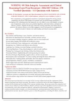 WEEK 8 SKIN INTEGRITY ASSESS AND RECOGNIZE CUES ANALYZE CUES AND PRIORITIZE HYPOTHESES PRACTICE EXAM QUESTIONS AND CORRECT ANSWERS PLUS RATIONALES&vert; INSTANT DOWNLOAD