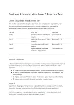Business Administration Level 3 Practice Test Limited Edition Exam Prep